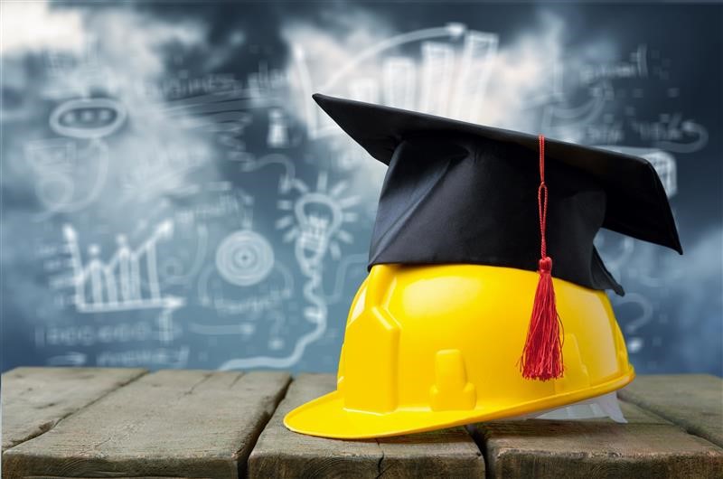 Hard hat and a mortar board