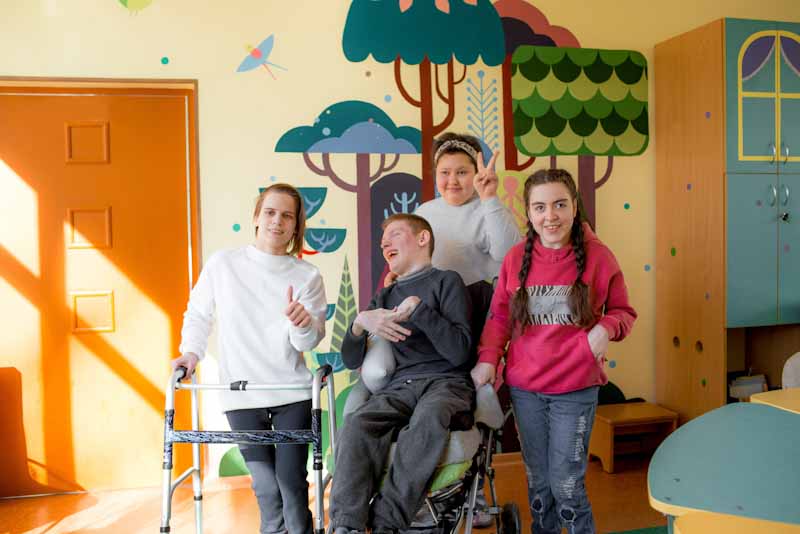 A group of young disabled people